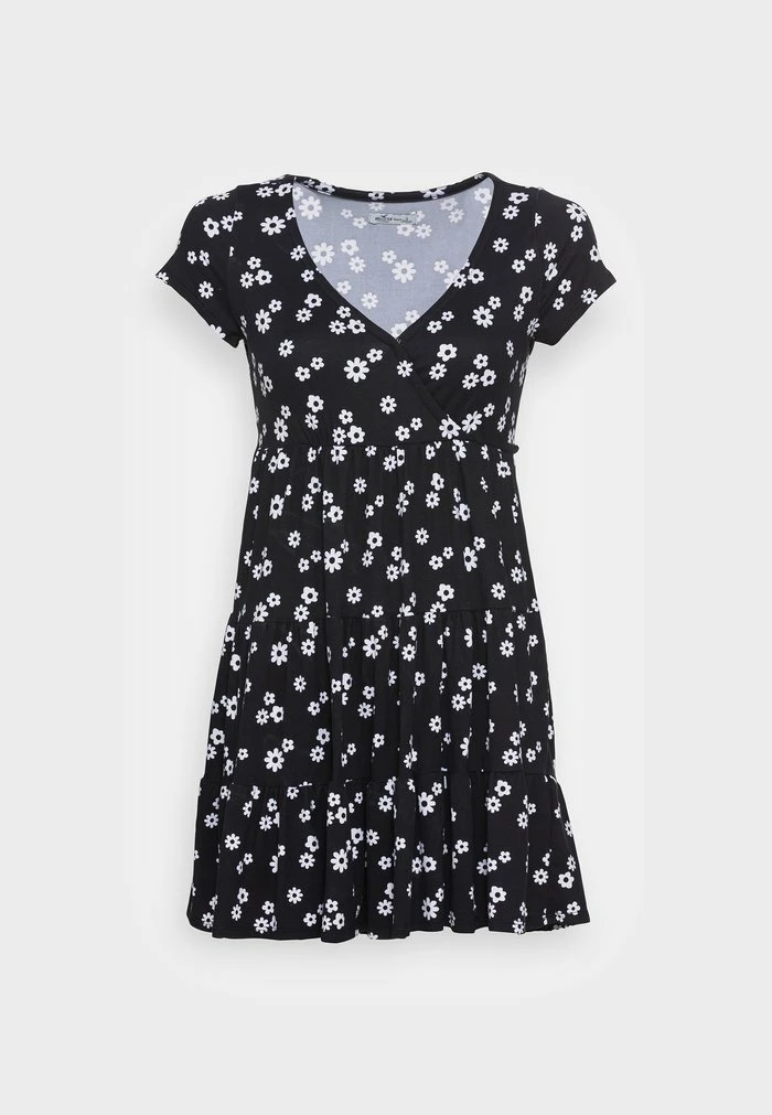 Brand new 👍 Hollister Co. TIERED SHORT 👗 DRESS - Day 👗 DRESS - Black/white Floral ❤️ - Image 4