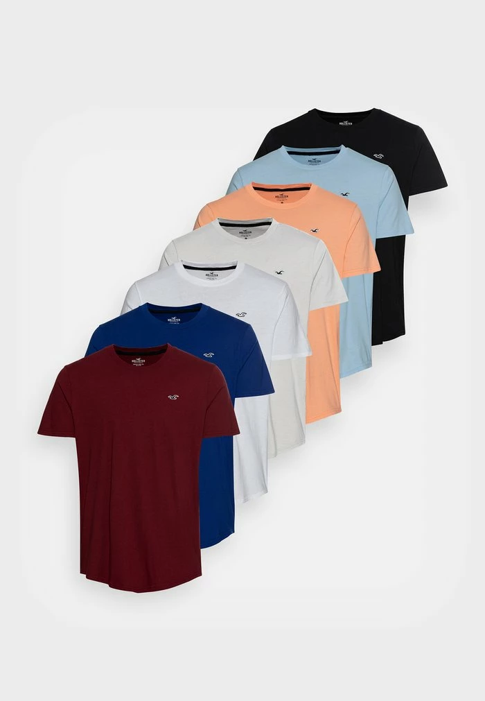 Cheap ๐งจ Hollister Co. CURVED HEM 7 Pack - Basic T-shirt - White/blue/green|black/orange/light Blue/bordeaux โญ - Image 6