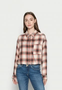 Cheapest 😉 Hollister Co. Button-down Blouse - White/black/cinnabar Plaid 🎁