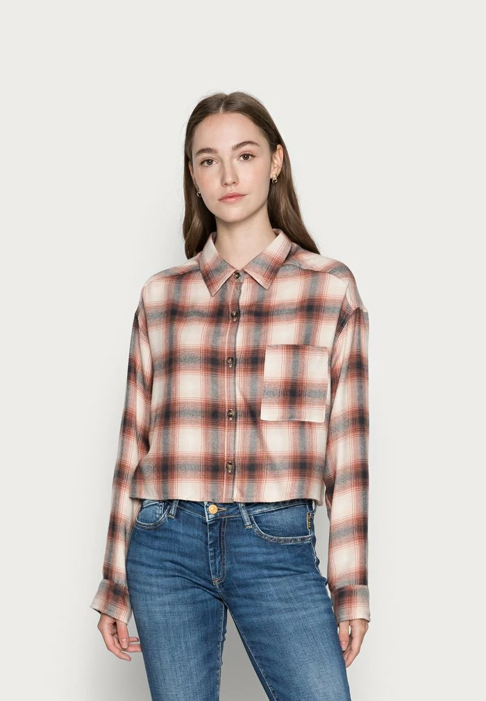 Cheapest ๐ Hollister Co. Button-down Blouse - White/black/cinnabar Plaid ๐