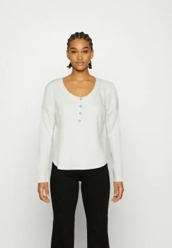 Top 10 ⌛ Hollister Co. EASY WAFFLE HENLEY - Long Sleeved Top - Cloud Dancer 🎁