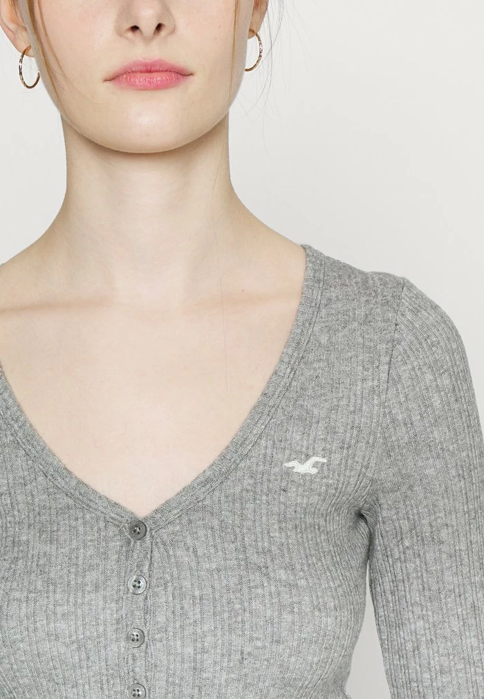 Discount 🔔 Hollister Co. ICON COZY HENLEY - Long Sleeved Top - Grey 👏 - Image 6