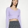 Promo 💯 Hollister Co. NOTCH NECK - Long Sleeved Top - Purple ❤️