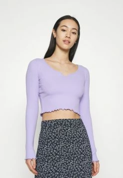 Promo 💯 Hollister Co. NOTCH NECK - Long Sleeved Top - Purple ❤️