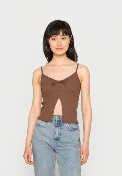 Coupon 😍 Hollister Co. BARE TIE FRONT BUTTERFLY - Top - Brown 👍