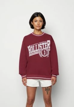 Flash Sale ⭐ Hollister Co. OVERSIZED CREW WITH TIPPING VARSITY LOGO - Sweatshirt - Zinfandel 🤩