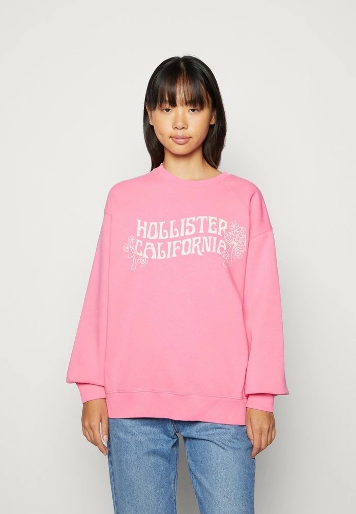 Hot Sale โจ Hollister Co. OVERSIZED CREW RETRO MUSHROOM - Sweatshirt - Azealea Pink ๐