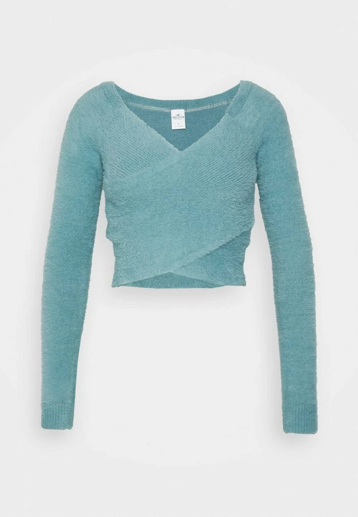 Coupon 😀 Hollister Co. COSZY WRAP SWEATER - Jumper - Smoke Blue ⭐ - Image 5
