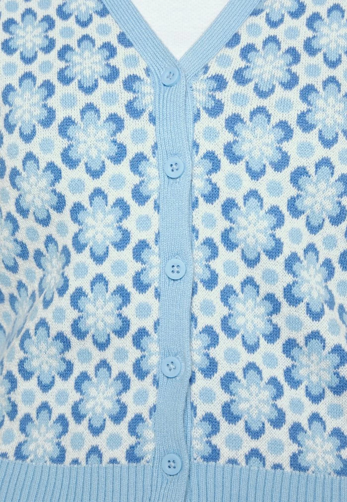 New 🌟 Hollister Co. SLIM CROP CARDI - Cardigan - Blue Geo Pattern 🤩 - Image 6