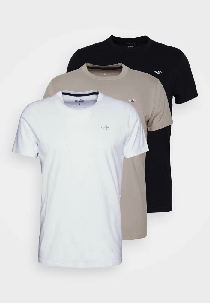 Promo ๐งจ Hollister Co. CREWNECK 3 PACK - Basic T-shirt - Whtie/tan/black ๐ - Image 6