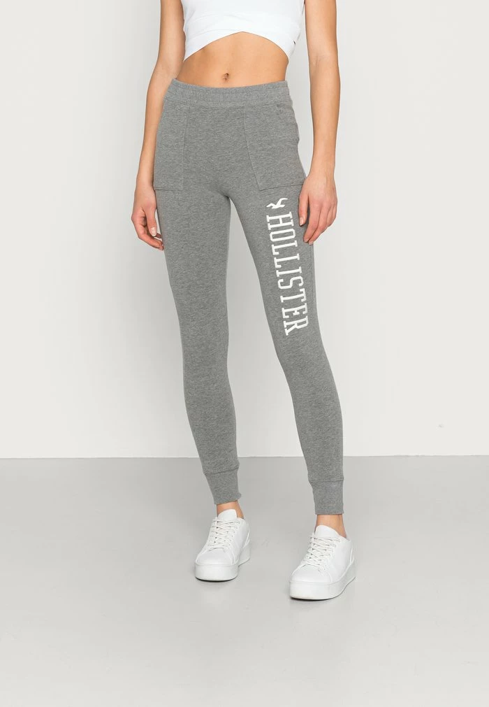 Hot Sale ๐ Hollister Co. LOGO FLEGGING - Tracksuit Bottoms - Grey ๐งจ