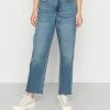 Best reviews of ✨ Hollister Co. CURVY KNEE VINT - Straight Leg 👖 Jeans - Blue 🔥