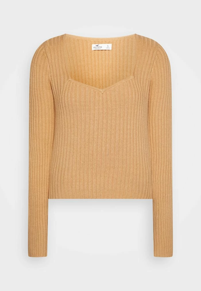 Best Sale ???? Hollister Co. SLIM CREW - Jumper - Tan Solid ???? - Image 5