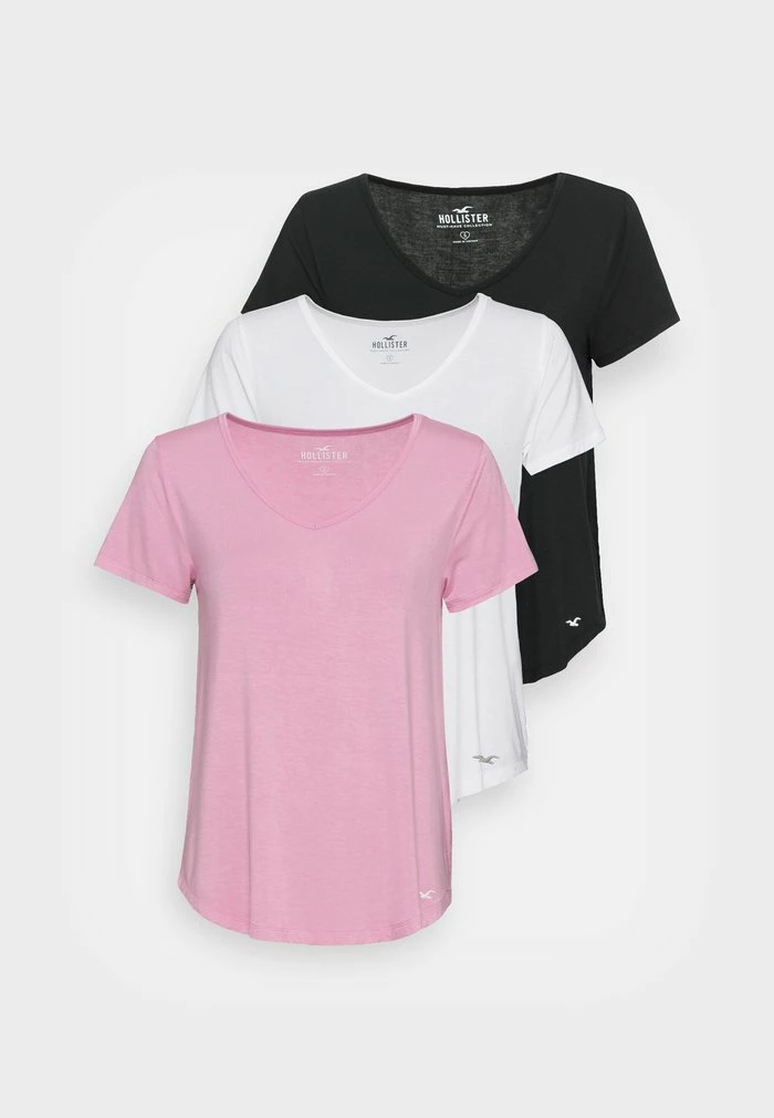 Outlet โญ Hollister Co. EASY VEE 2 PACK - Basic T-shirt - White/black/moonlight Mauve ๐ - Image 6