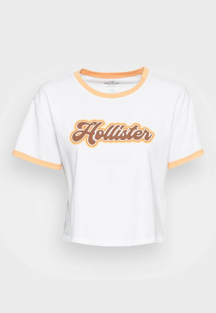Buy ๐ฅฐ Hollister Co. CREW FASHION CORE - Print T-shirt - White And Yellow โญ - Image 4