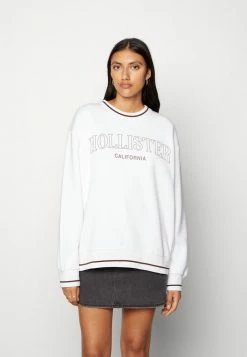 Deals 💯 Hollister Co. OVERSIZED CREW - Sweatshirt - White ❤️