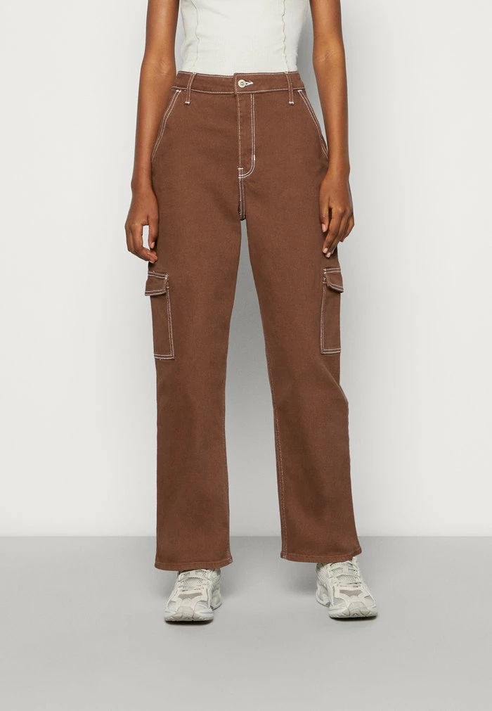 Buy ๐ Hollister Co. CARGO DAD ULTRA HIGH RISE - Relaxed Fit ๐ Jeans - Brown โญ