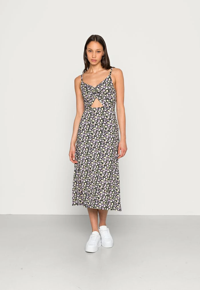 Buy 🎁 Hollister Co. CHAIN MIDI 👗 DRESS - Jersey 👗 DRESS - Black ⌛