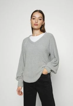 Promo ๐ Hollister Co. EYELASH V NECK - Jumper - Grey โญ