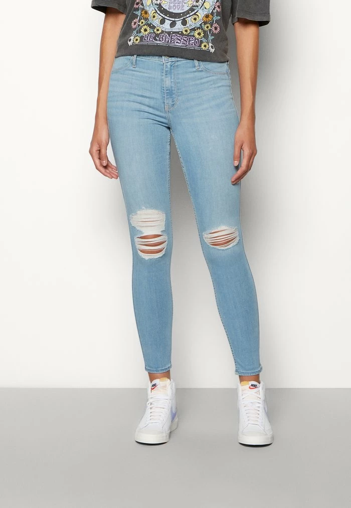 Brand new โจ Hollister Co. MED DESTROY - Jeggings - Light Blue ๐