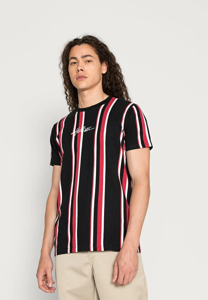 Best Sale 🛒 Hollister Co. STORE STRIPES CREW - Print T-shirt - Black/red ⭐