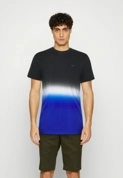 Cheap 🌟 Hollister Co. CREW OMBRE - Print T-shirt - Blue/white/black 💯