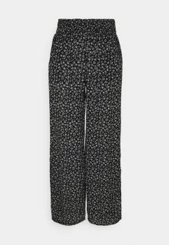 Cheapest 👍 Hollister Co. BEACHY WIDE LEG PANT - Trousers - Black 💯