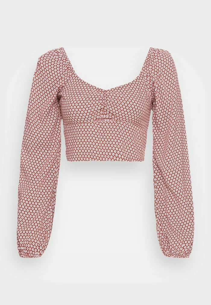 Top 10 ๐ Hollister Co. MELROSE CUTOUT - Long Sleeved Top - Brown Geo Floral ๐ - Image 4