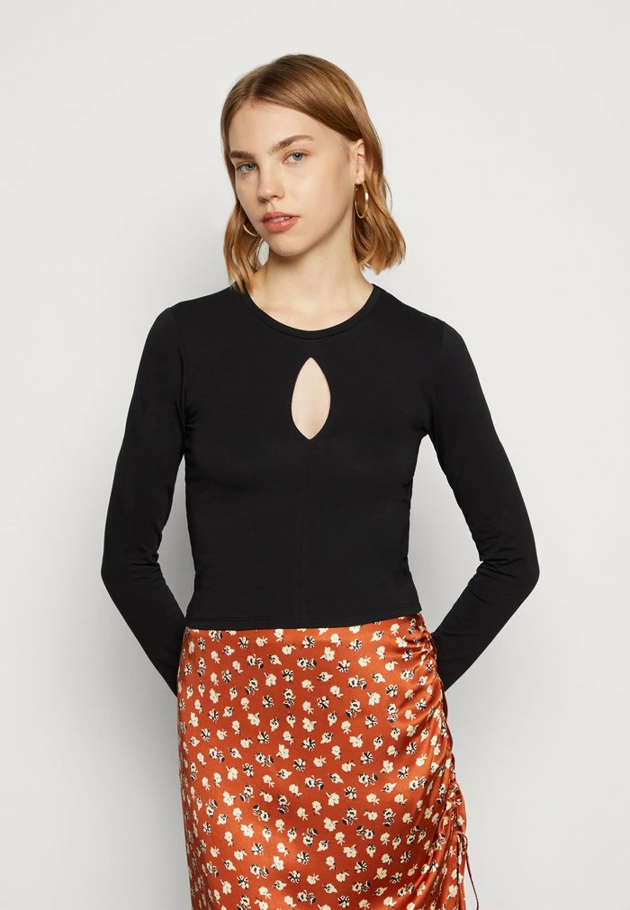 Best deal โจ Hollister Co. PLACKET CUTOUTS - Long Sleeved Top - Black โ