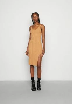 Cheap 🔔 Hollister Co. BIB BARE SWEATER MIDI 👗 DRESS - Shift 👗 DRESS - Tan 🔥