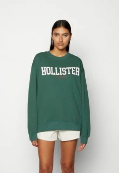 Cheapest 👍 Hollister Co. OVERSIZED CREW LOGO - Sweatshirt - Trekking Green ❤️