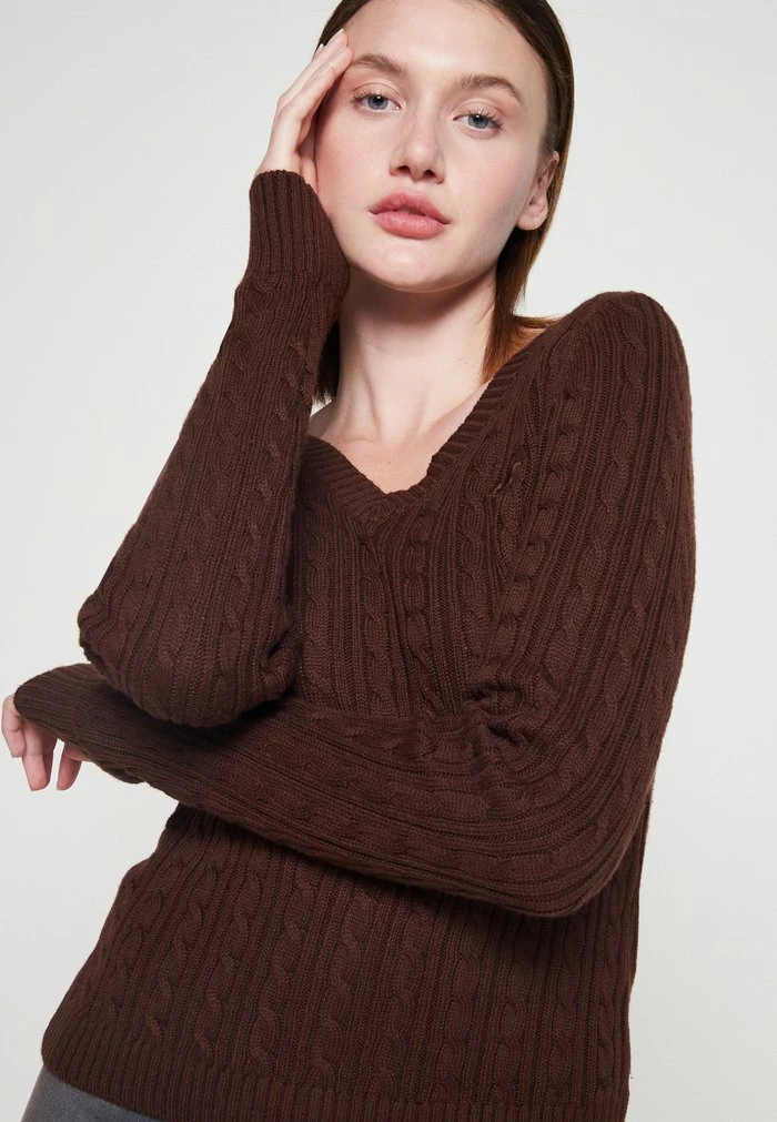Brand new ✨ Hollister Co. ICON CABLE V NECK - Jumper - Chicory Brown ???? 6 Brand new ✨ Hollister Co. ICON CABLE V NECK - Jumper - Chicory Brown ???? - Image 4