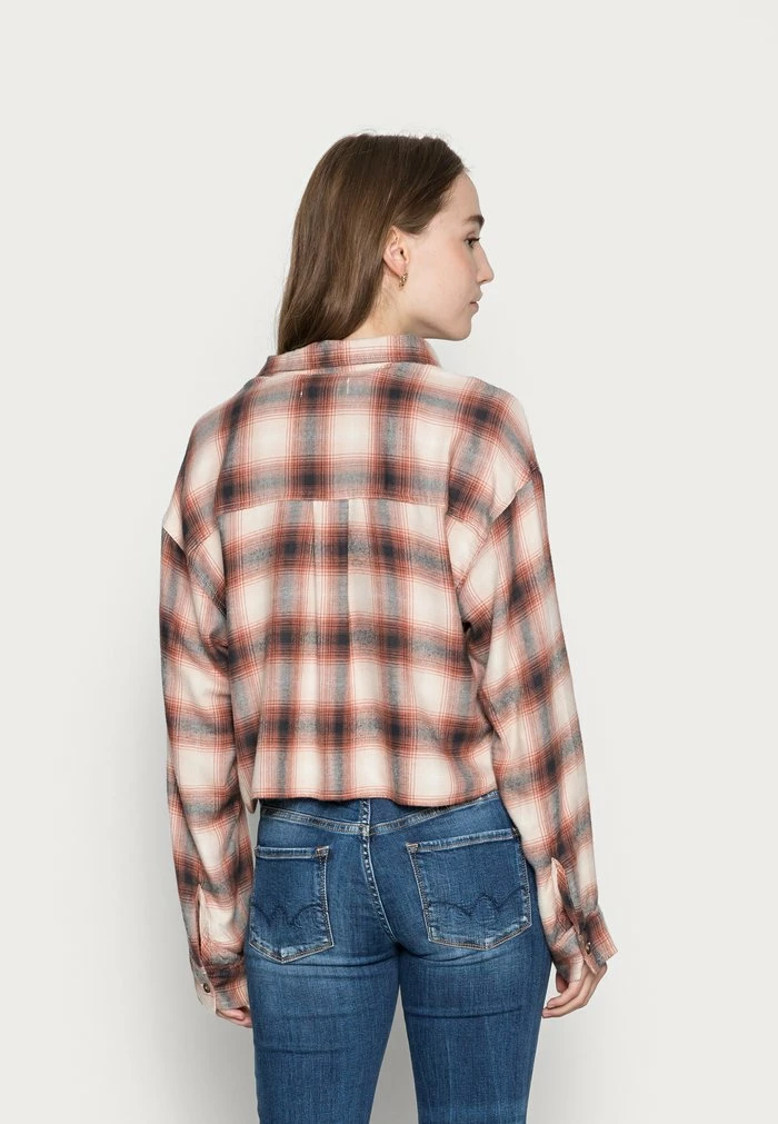 Cheapest ๐ Hollister Co. Button-down Blouse - White/black/cinnabar Plaid ๐ - Image 3