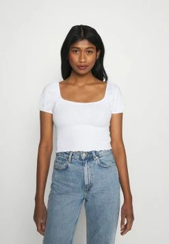 Outlet ⌛ Hollister Co. CAP SLEEVE SMOCK - Print T-shirt - White 😉