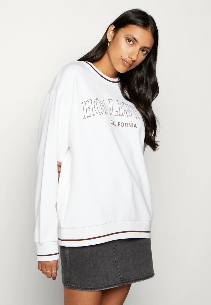 Deals 💯 Hollister Co. OVERSIZED CREW - Sweatshirt - White ❤️ - Image 4