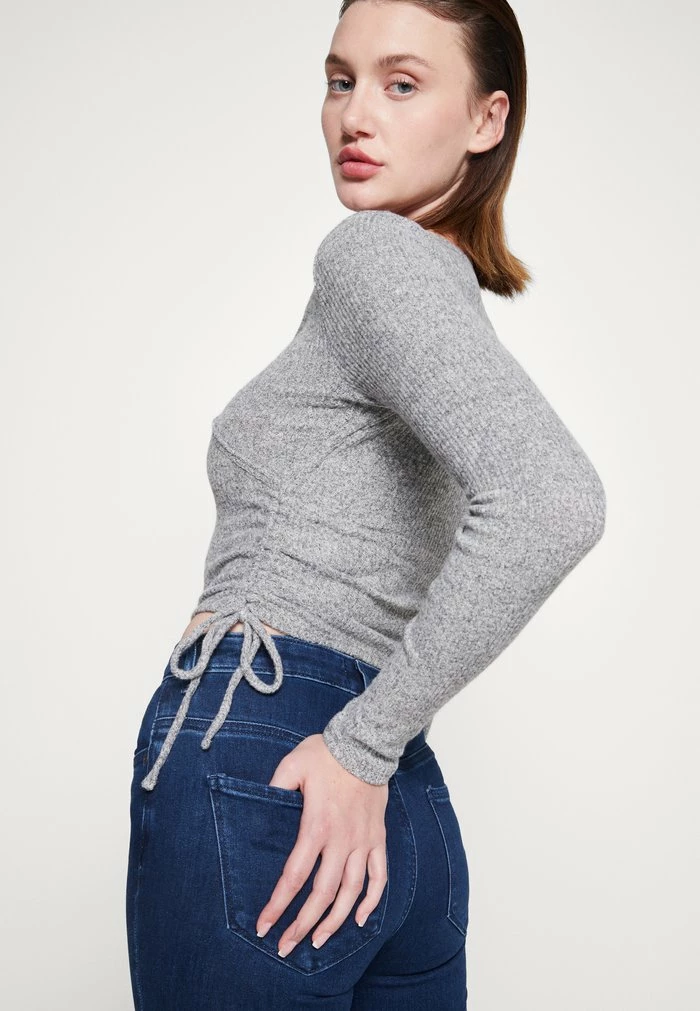 Cheapest ๐ Hollister Co. COZY CORE WRAP SIDE CINCH - Long Sleeved Top - Vendor Grey ๐งจ - Image 4