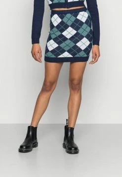 Hot Sale ๐ Hollister Co. ARGYLE - Mini ๐ Skirt - Green Argyle โจ