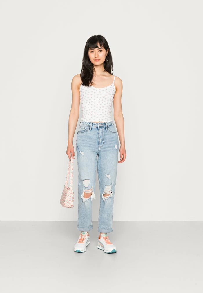 Cheap 👏 Hollister Co. LETTUCE CAMI 3 PACK - Top - White Ground/pink Ground/black 💯